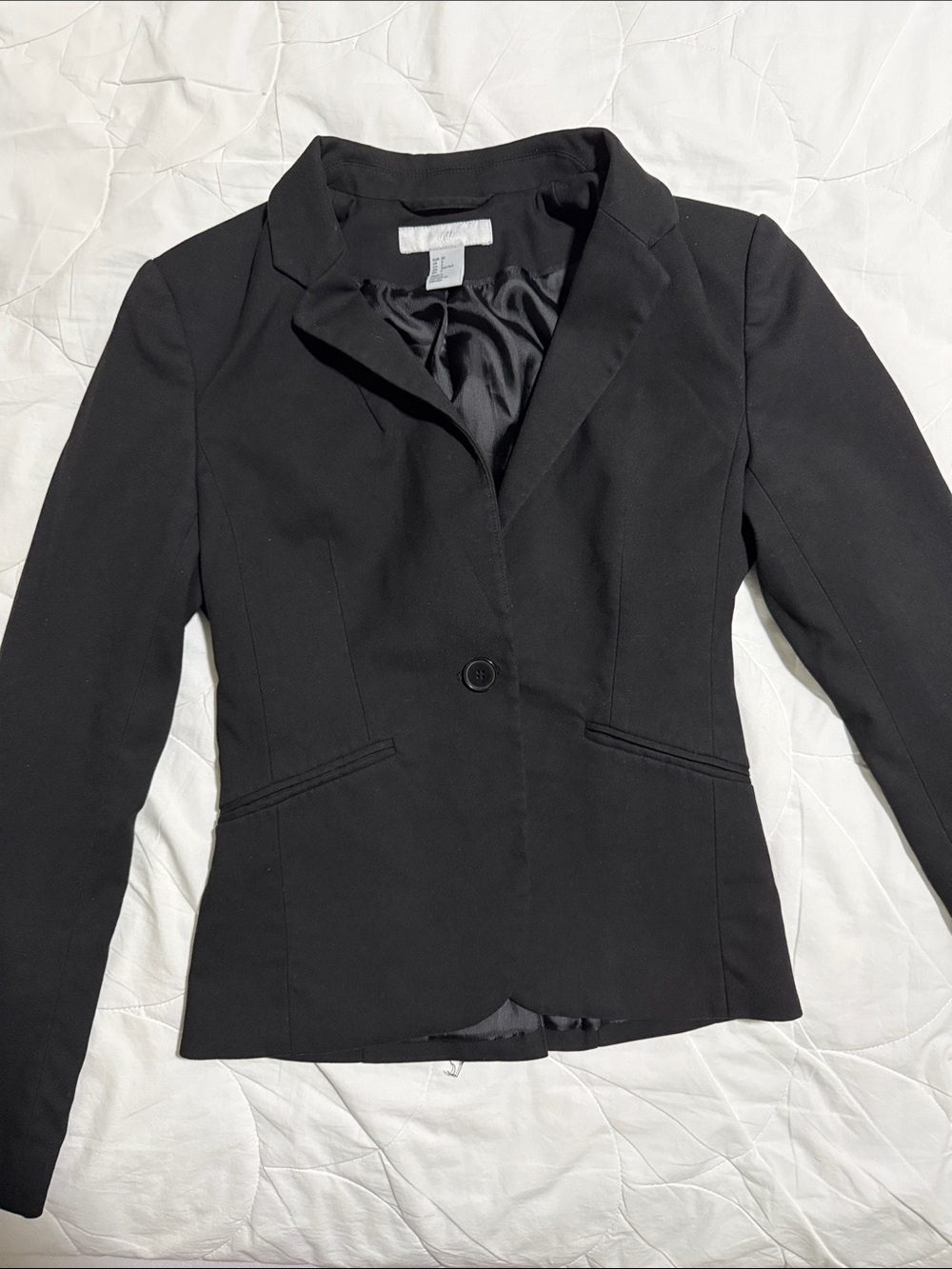 H&M Black Single-Button Tailored Blazer Jacket